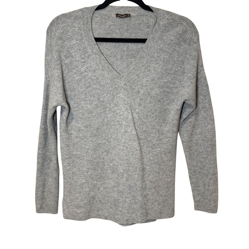 J McLaughlin Cashmere‎ Sweater V-Neck Pullover Gray Size XS